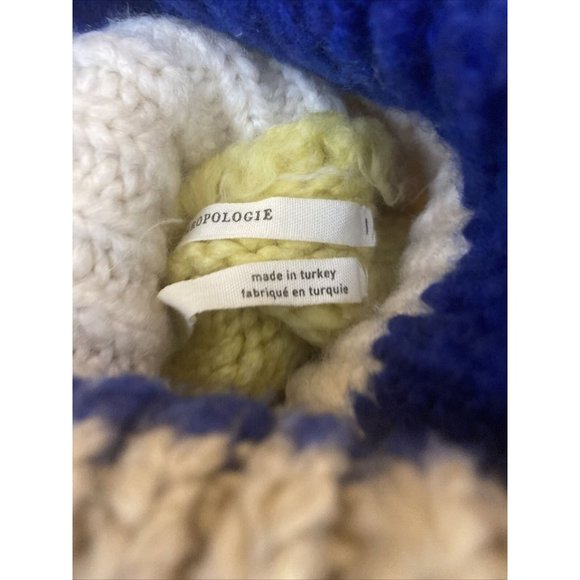 Anthropologie Gloria Striped Turtleneck Sweater Rainbow Chunky Knit Sz Small - Picture 6 of 8